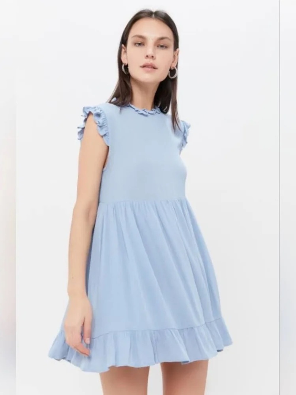 Urban Outfitters Gabby Babydoll Mini Dress Light Blue